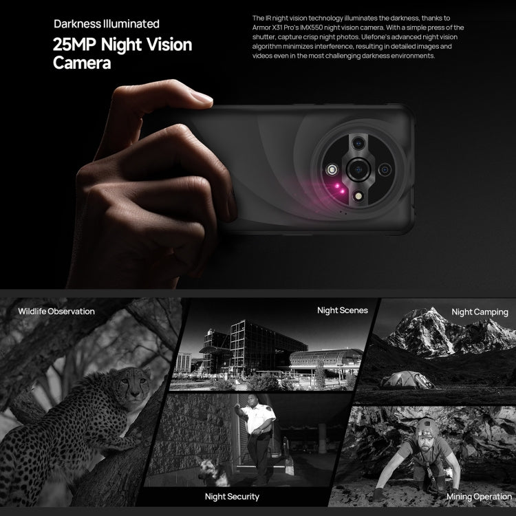 Ulefone Armor X31 Pro 5G, 8GB+256GB, Night Vision, IP68/IP69K Rugged Phone, 6.56 inch Android 14 MediaTek Dimensity 6300 Octa Core, Network: 5G, NFC, OTG Ulefone Armor X31 Pro 5G, 8GB+256GB, Night Vision, IP68/IP69K Rugged Phone, 6.56 inch Android 14 MediaTek Dimensity 6300 Octa Core, Network: 5G, NFC, OTG